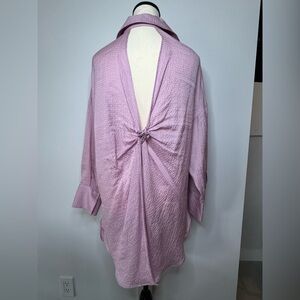 ZARA Pink Open-Back with K not Detail Flowy Top – Size Small